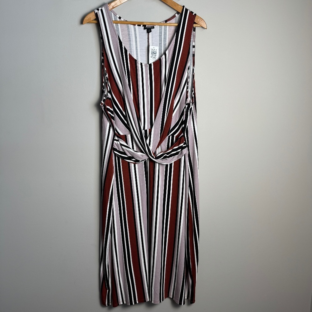 NEW Torrid 4‎ Women's Sleeveless Striped Twist Front Dress Bodycon Size 26